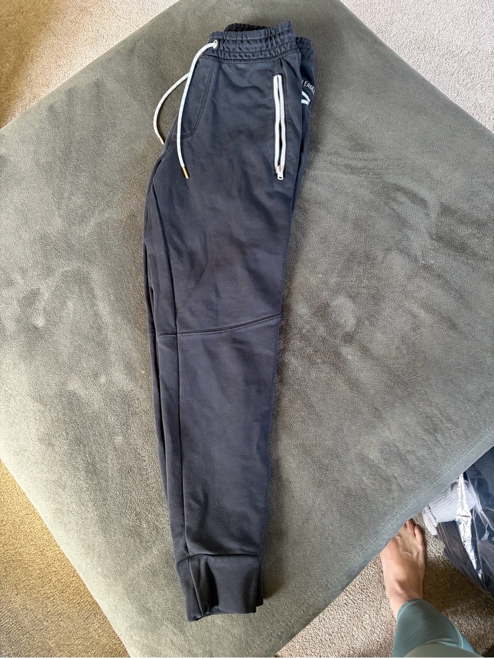 American Eagle Outfitters Black Jogger Pants with White Drawcord